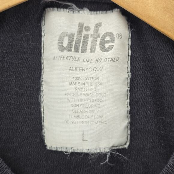 ALIFE Shirt Mens Large Black Pink Streetwear Tee Logo Box Spellout USA Made - Picture 4 of 7